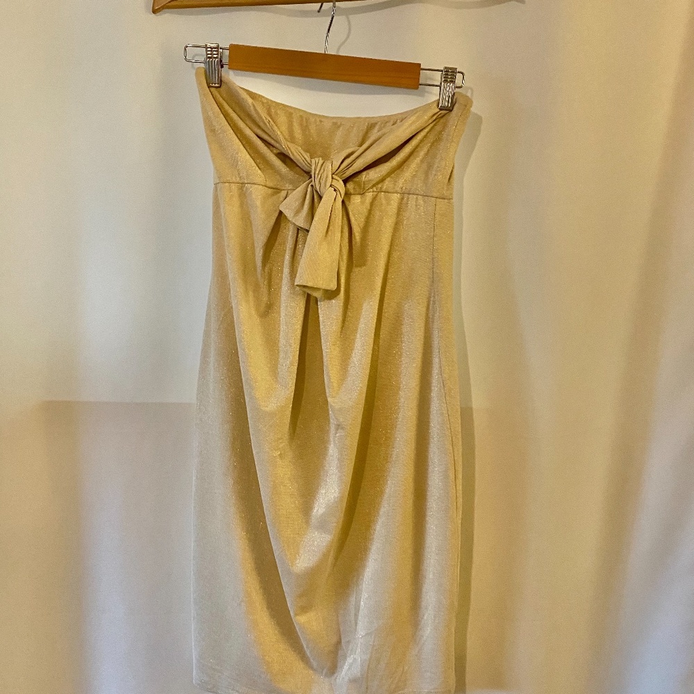 Twelfth St. Cynthia Vincent gold cocktail dress